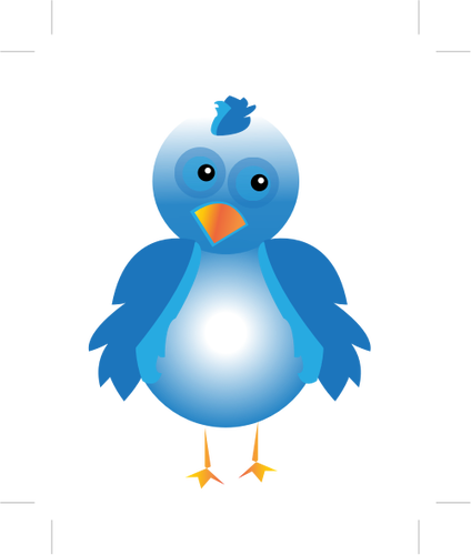 Kreslený styl modrý pták vytvořil obraz