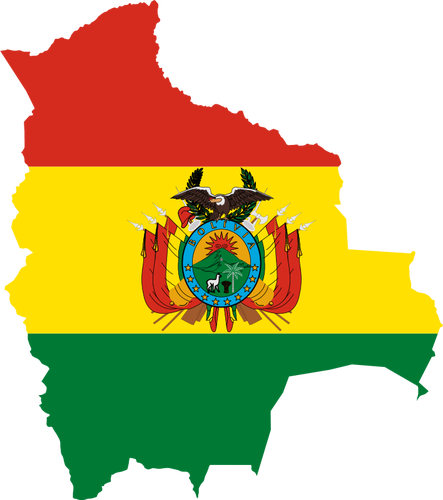 बोलीविया झंडा मानचित्र