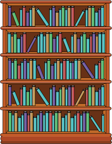 Kirjahylly, jossa on kirjakuva