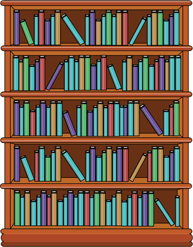 Bookshelf with books image