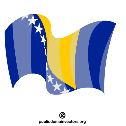 Bosnia and Herzegovina waving national flag