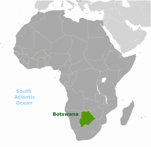 Mappa di Botswana