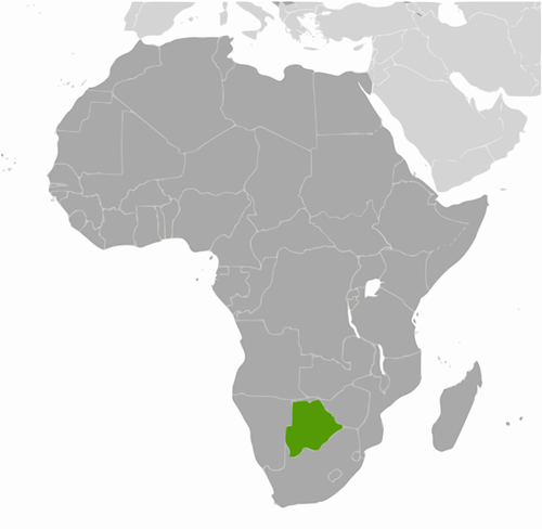 Localização de Botswana