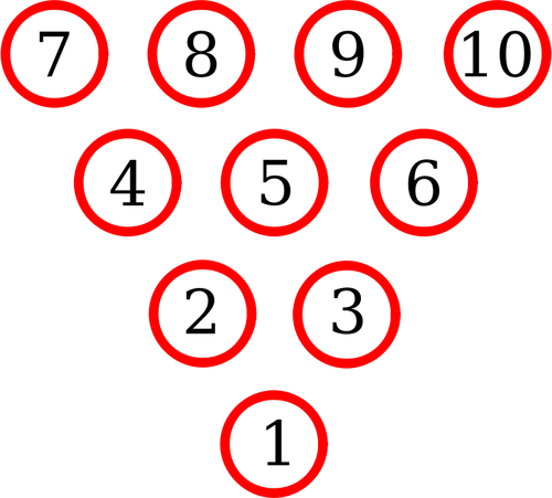 Bowling kolíky diagramu vektorový obrázek