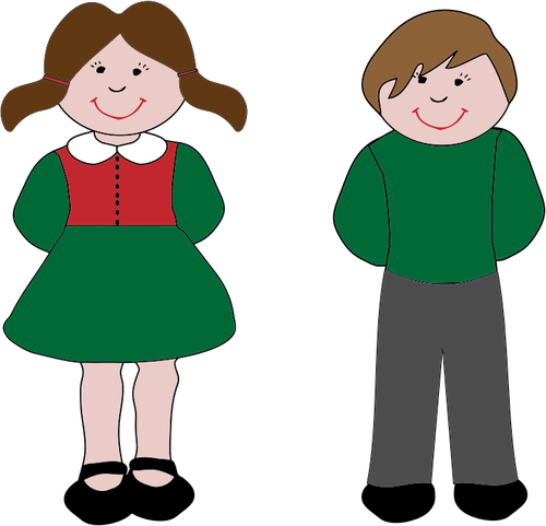 Boy and girl vector image