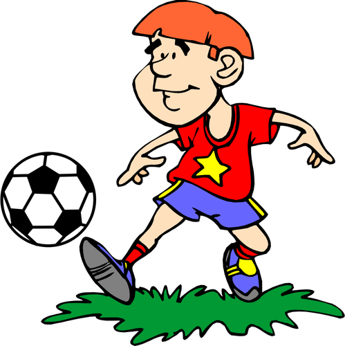 Soccer player kicking the ball