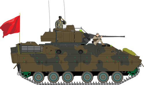 Armored vehicle with soldiers