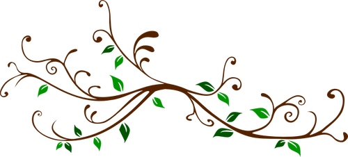 Stylized leafy branch