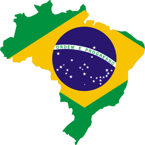 Brasilien-Flagge-Karte