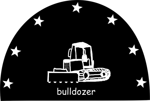 Vector drawing of bulldozer sign