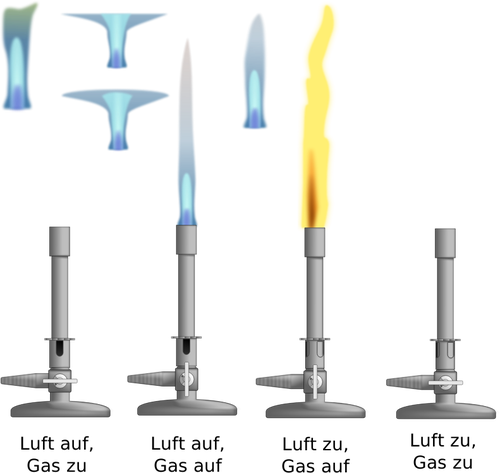 Bunsen burners selection vector clip art