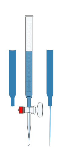 Clip art of graduated glass tube with tap at one end