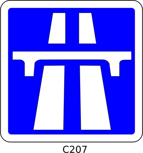Motorway अनुभाग roadsign के शुरू के ड्राइंग वेक्टर