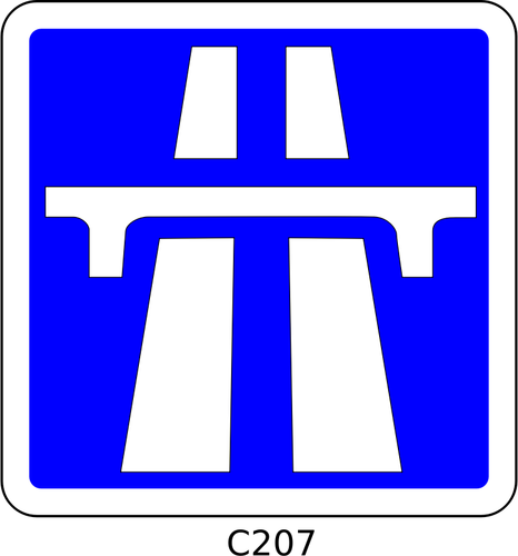 Vector de desen de începutul autostrada secţiunea roadsign