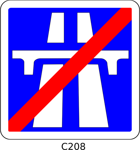 Vector graphics of end of motorway section roadsign