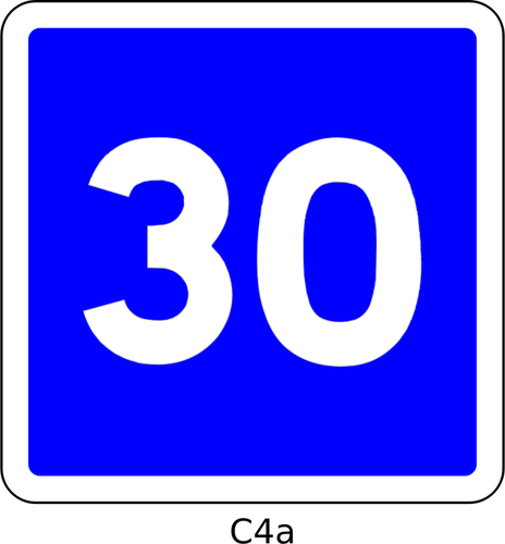 30mph viteza limita albastru piaţa franceză roadsign vectorul ilustrare