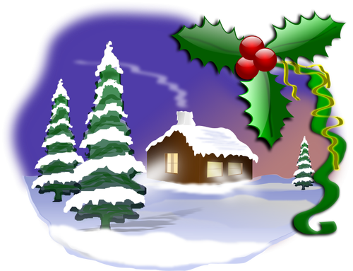Christmas landscape vector