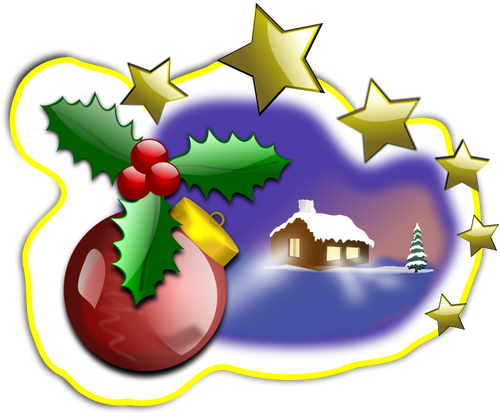 Christmas landscape illustration
