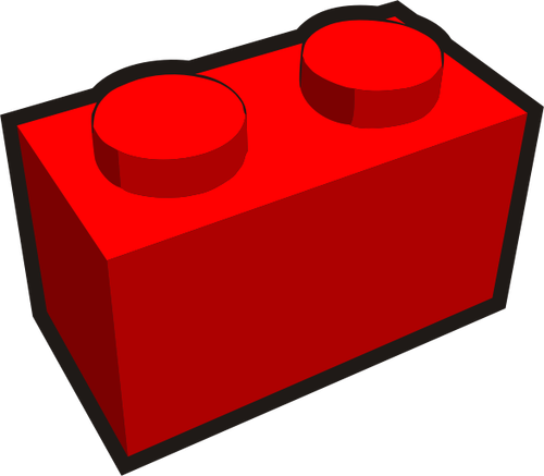 1 x 2 barns murstein element røde vector illustrasjon
