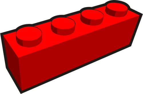 1 x 4 dziecko cegła czerwony element wektor rysunek