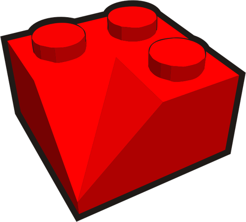 2 x 2 panta colţ copil caramida element de grafică vectorială roşu