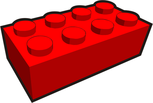2 x 4 孩子砖元素红色矢量图