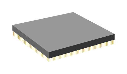Процессор с золотой булавки векторная графика