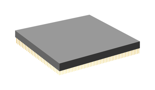 CPU with gold pins vector graphics