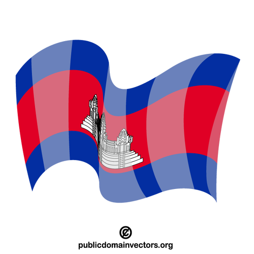 Cambodia state waving flag