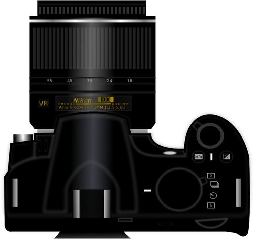 Digital camera Nikon D3100 top view vector clip art