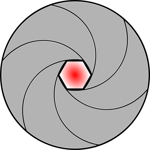 Vector de la imagen del obturador de la lente de cámara cerrada