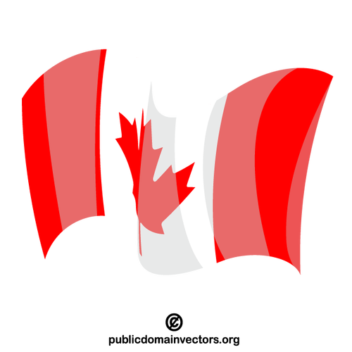Kanadas nationella flagga viftar
