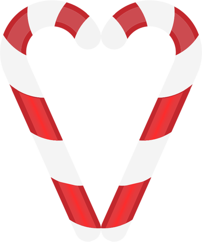 Heart shape made of candy canes