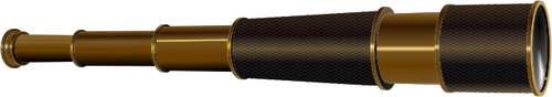 矢量图的望远镜与黄铜圆环