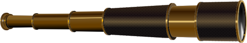 Vector illustration of spyglass with brass rings