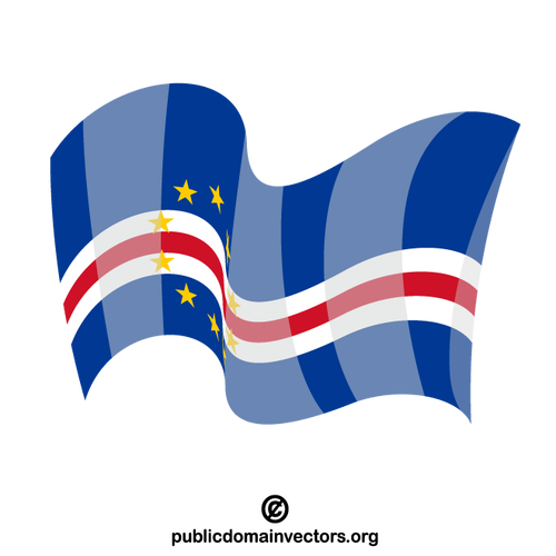 Cape Verde waving national flag