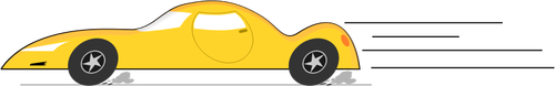 黄色の漫画車のベクター クリップ アート
