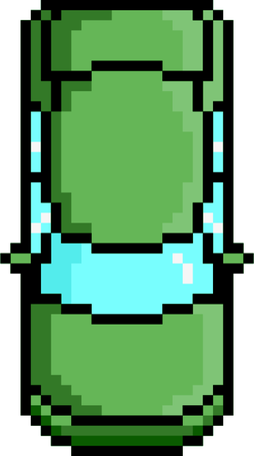 Vector image of green car pixel art