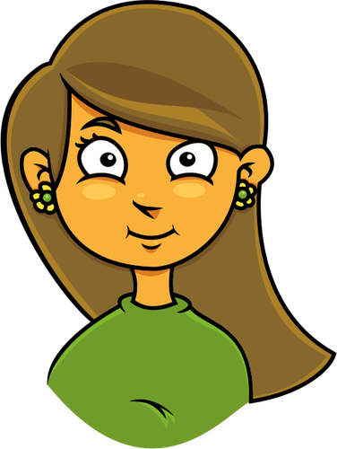 Dibujo vectorial de avatar de chica de pelo largo