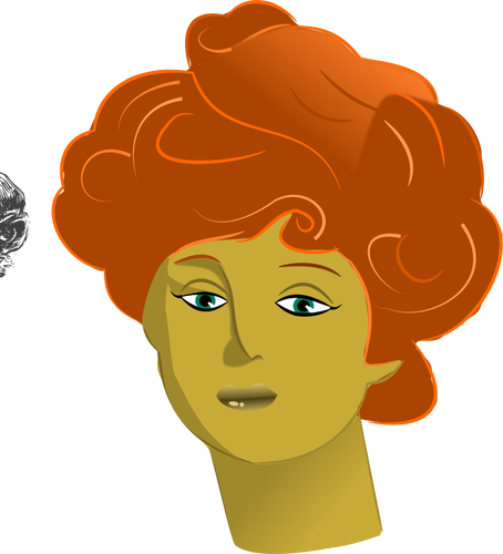Rødt hår kvinne stående vektorgrafikk utklipp