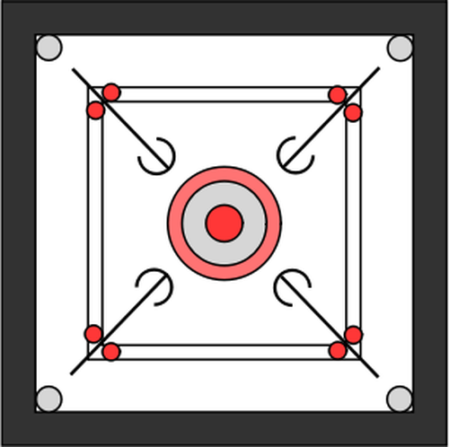 Carrom deska ilustracja wektorowa widok z góry