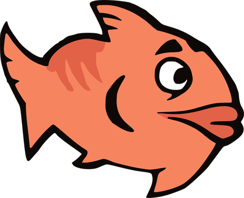 Orange Cartoon-Fisch