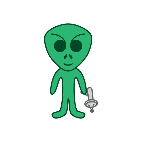 Kreslený alien