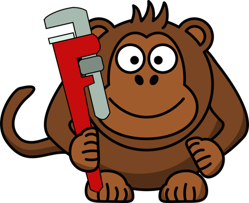 Monkey with wrench