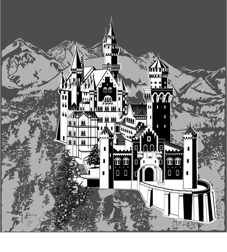 Neuschwanstein कैसल वेक्टर क्लिप आर्ट