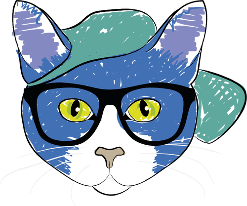 बिल्ली चश्मा पहने हुए