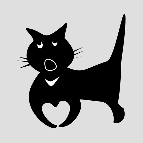 Black cartoon cat | Public domain vectors