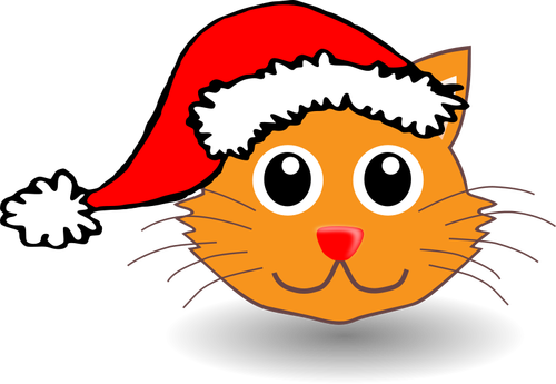 Chat avec Santa Claus chapeau vectopr