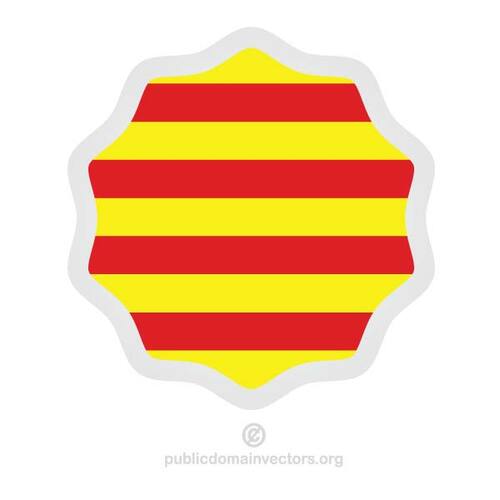 Bandera catalana dentro de la etiqueta engomada