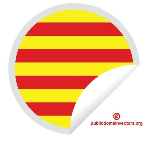 Klistremerket med flagg Catalonia